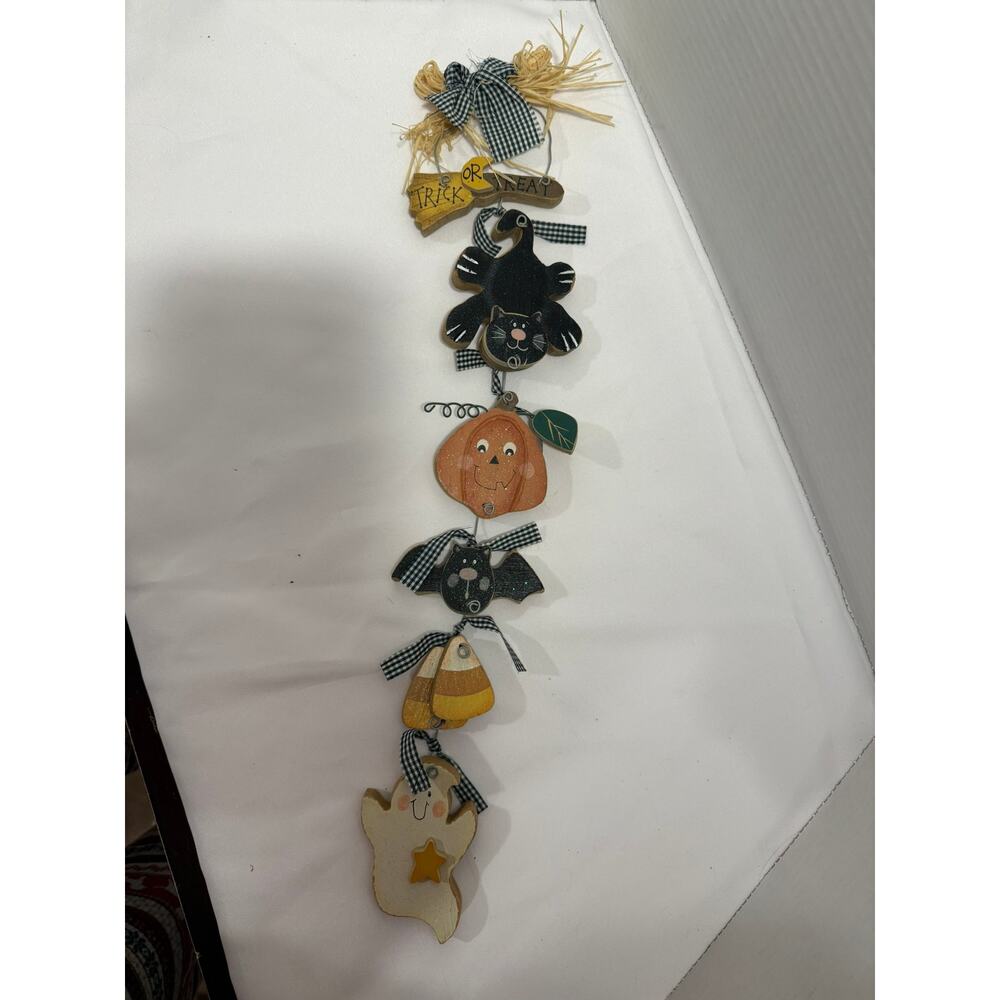Vintage Wooden Hand Painted Hanging Halloween Decor, Farmhouse Style